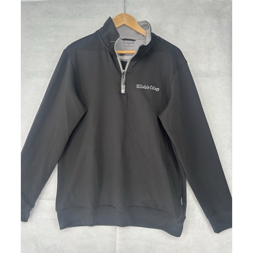 Hillsdale College Edwards Men's Quarter Zip Size Medium Black/Gray